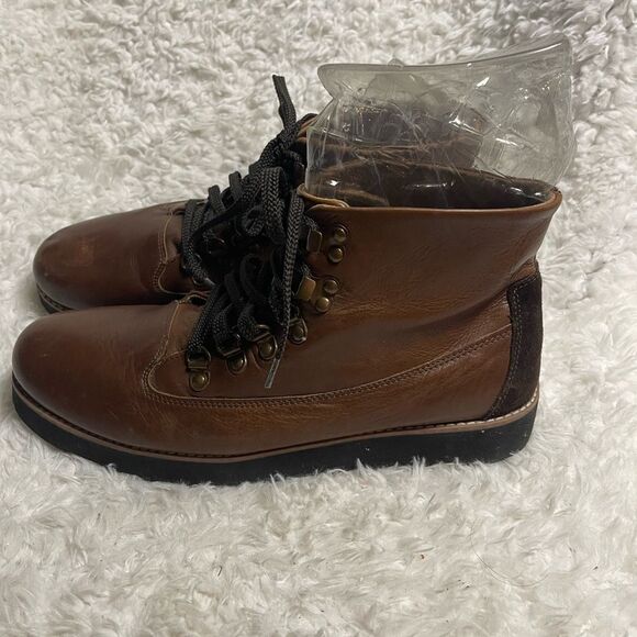 American Eagle outfitters Men’s leather Brown lace up boots Size 12 - Picture 2 of 10